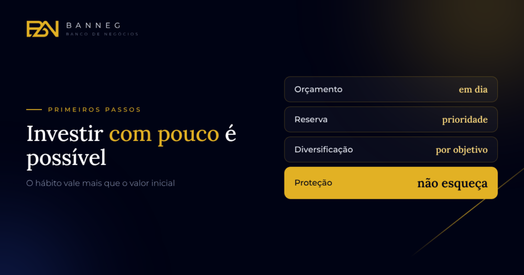 Capa do artigo Banneg: Como começar a investir com pouco dinheiro