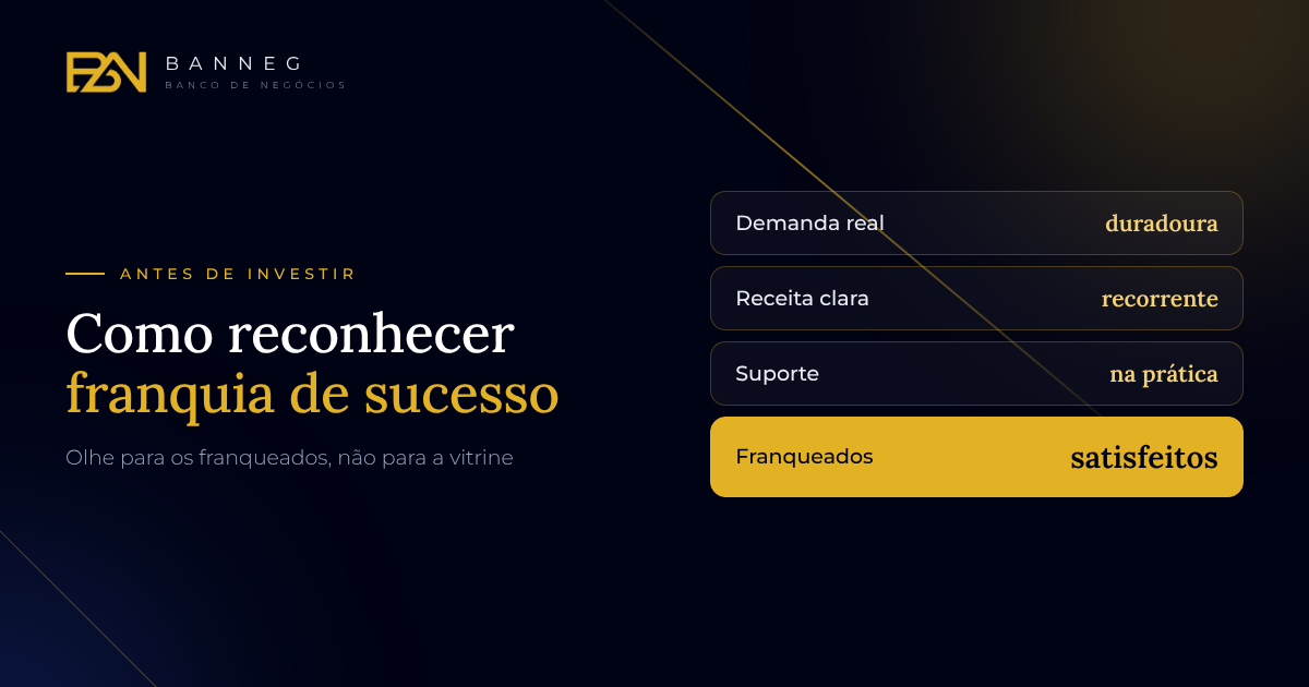 Home Banneg Capa do artigo Banneg: O que é uma franquia de sucesso e como reconhecer uma
